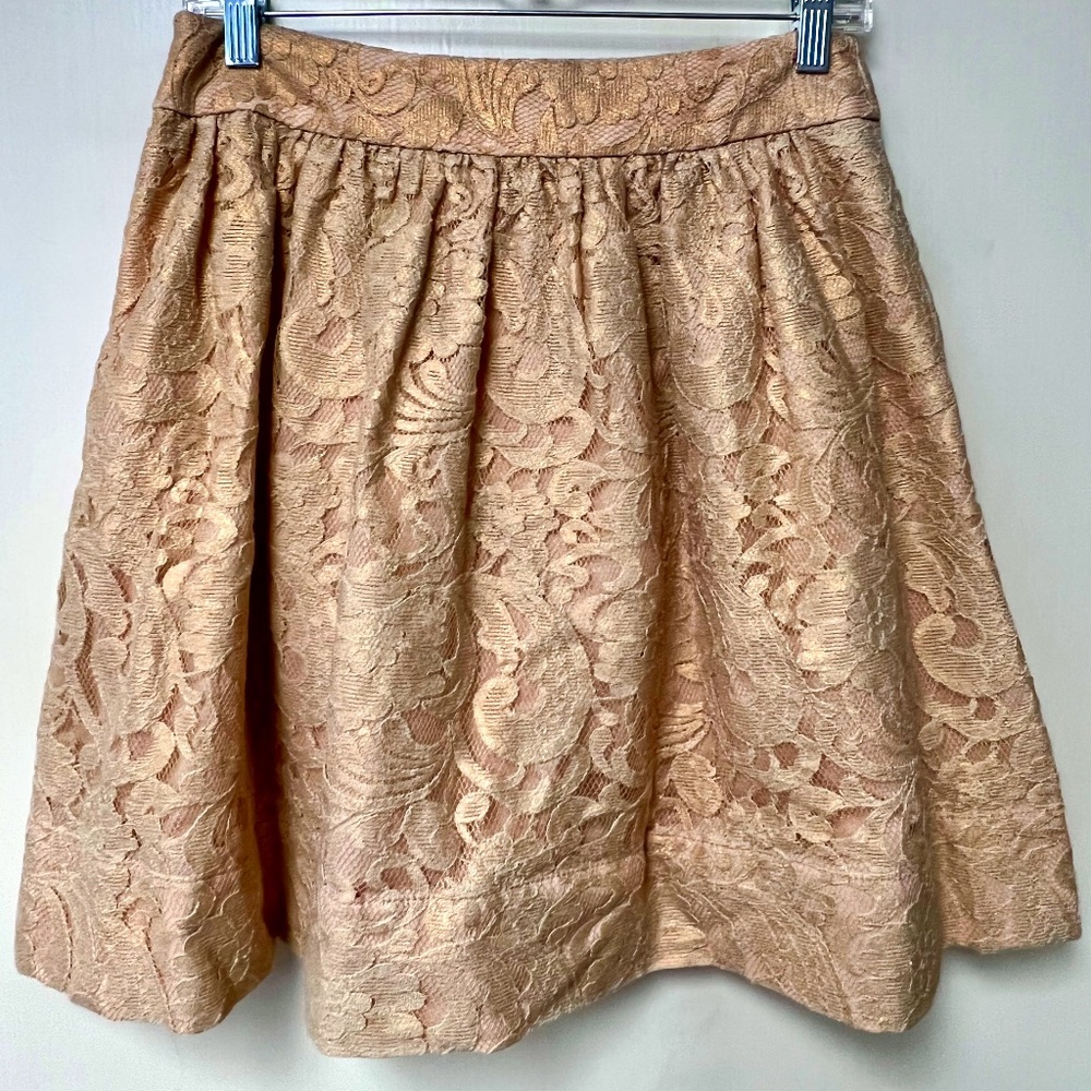 Banana Republic Peach/ Rose Gold Lace Skirt